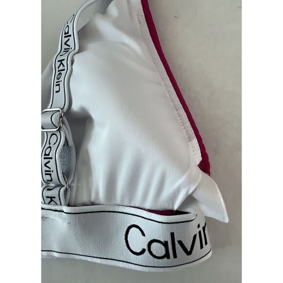 Calvin Klein Swimwear Sz L UPF50+ Magenta Pink Bikini Top & Bottom 2 Pc Set - Picture 10 of 10